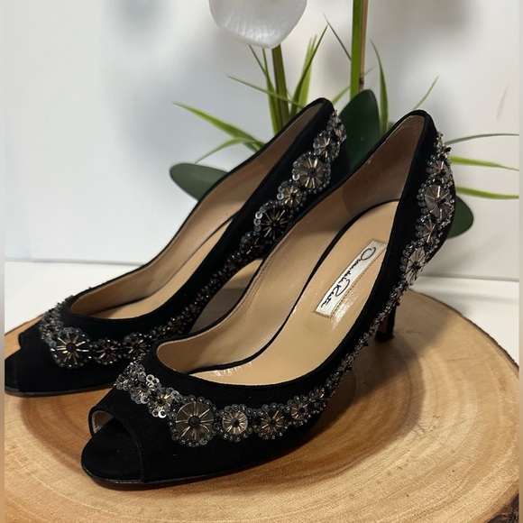 💎Oscar de la Renta Suede Heels with Embellishments - Women's Size 38💎 - Picture 14 of 16